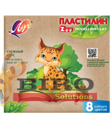Pastă de modelat ZOO, 8 culori x 15 gr.